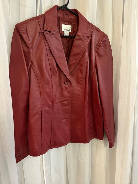 East 5th Jackets & Blazers - East 5th Women's Burgundy Leather Blazer Jacket